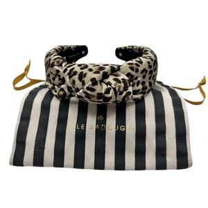 Lele Sadoughi Leopard Silk Knotted Headband